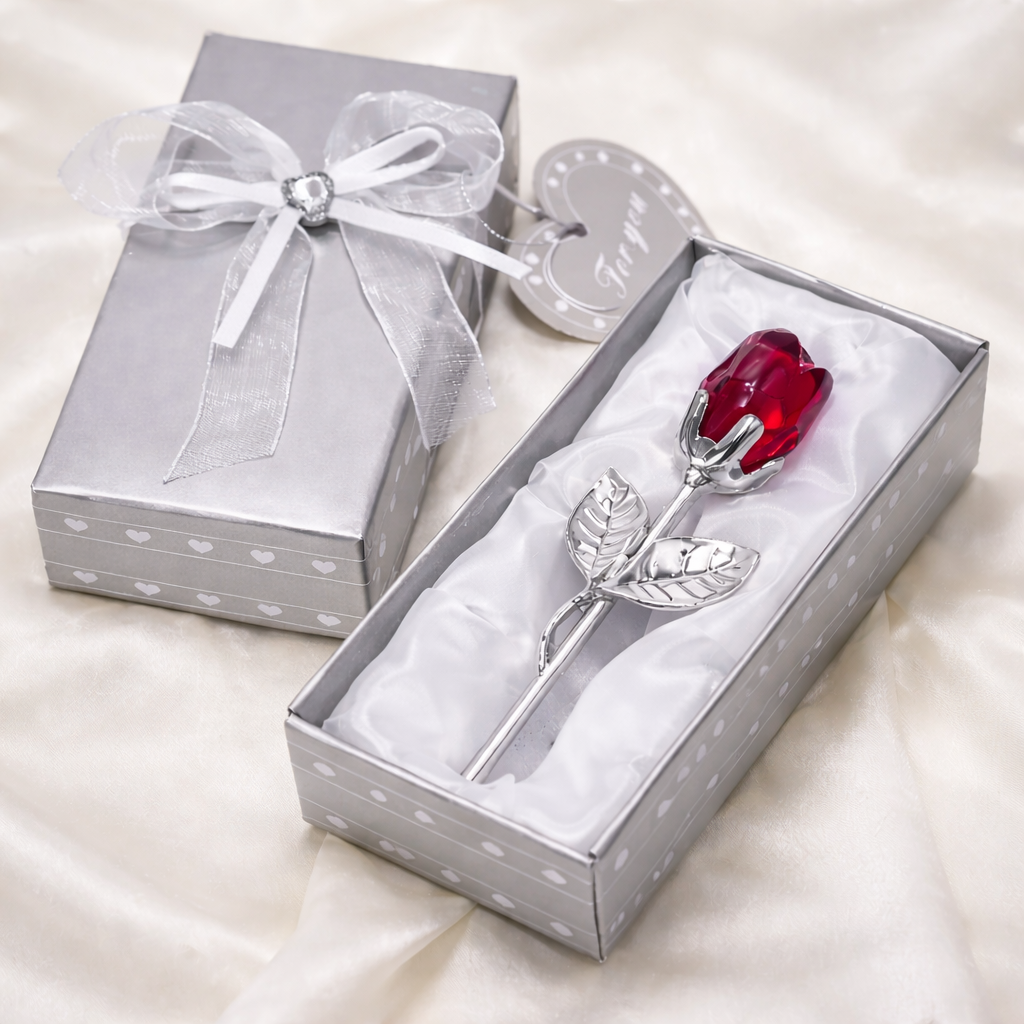 Rose en Verre de Cristal