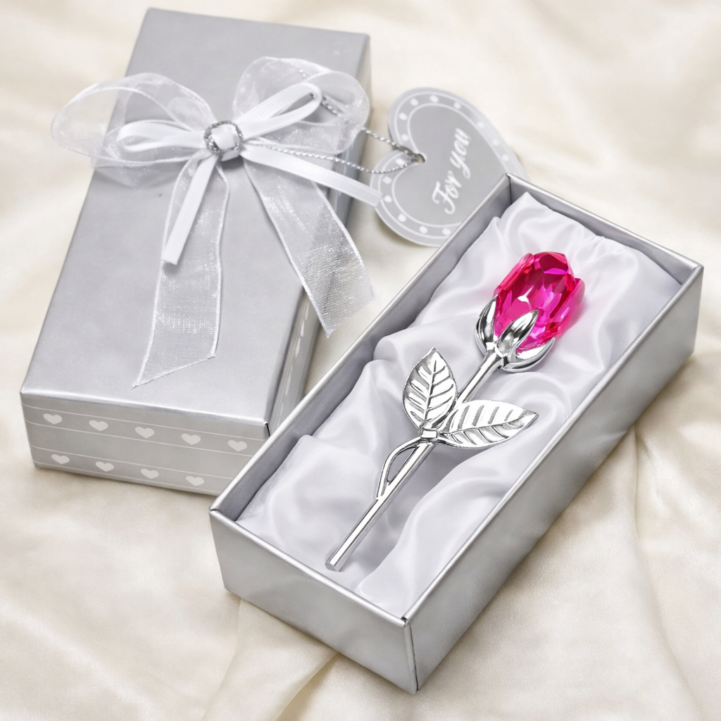 Rose en Verre de Cristal