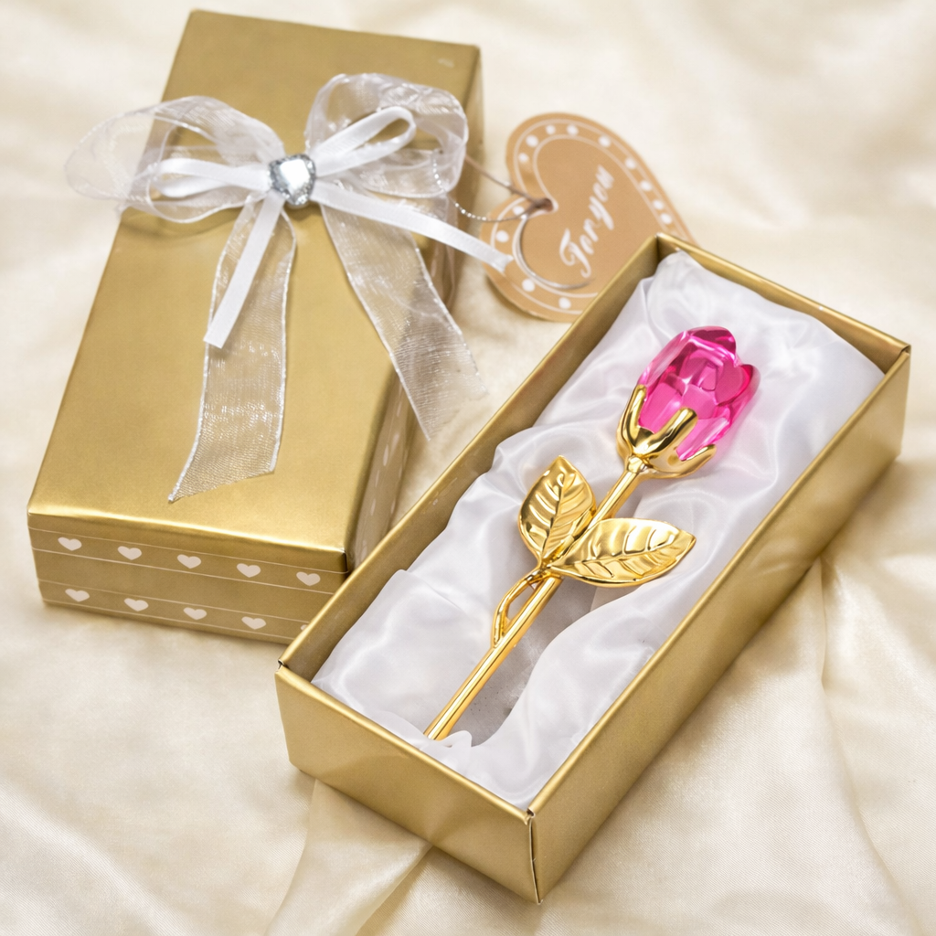 Rose en Verre de Cristal