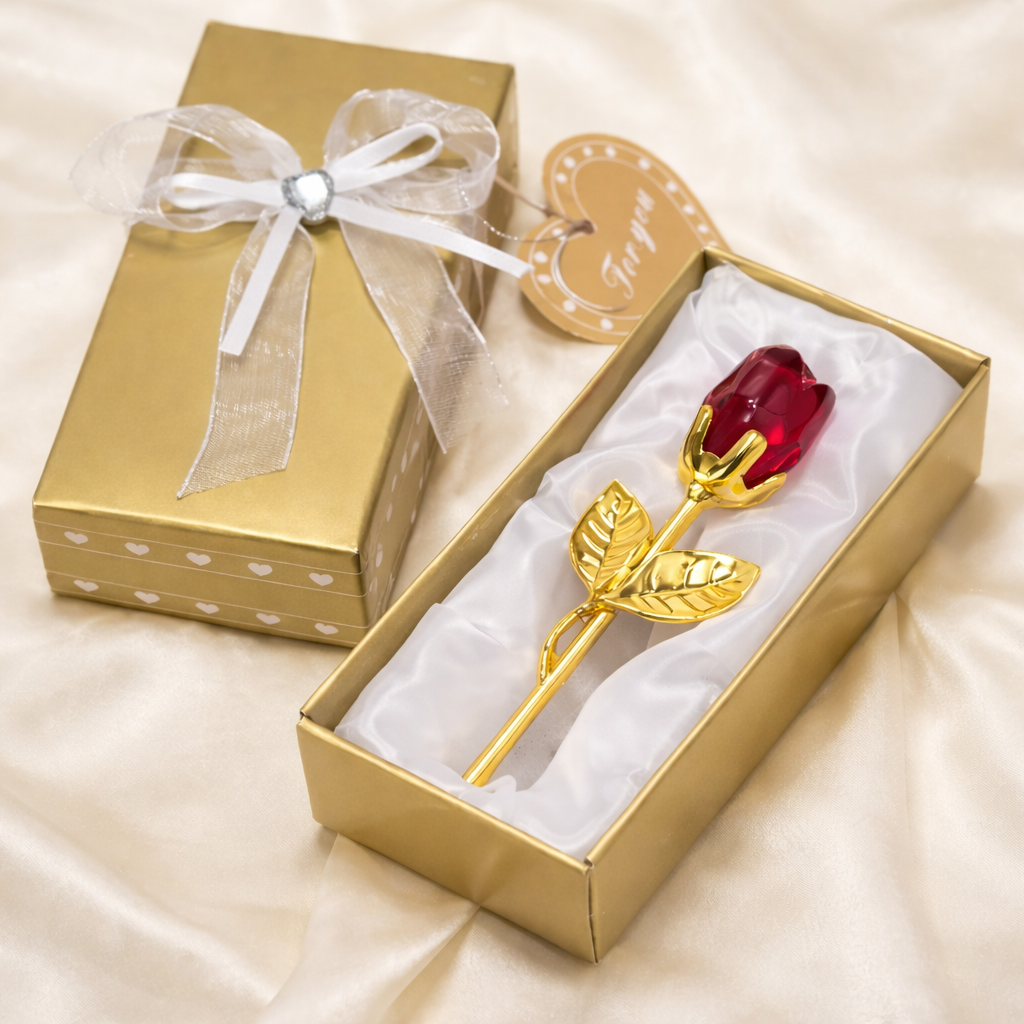 Rose en Verre de Cristal