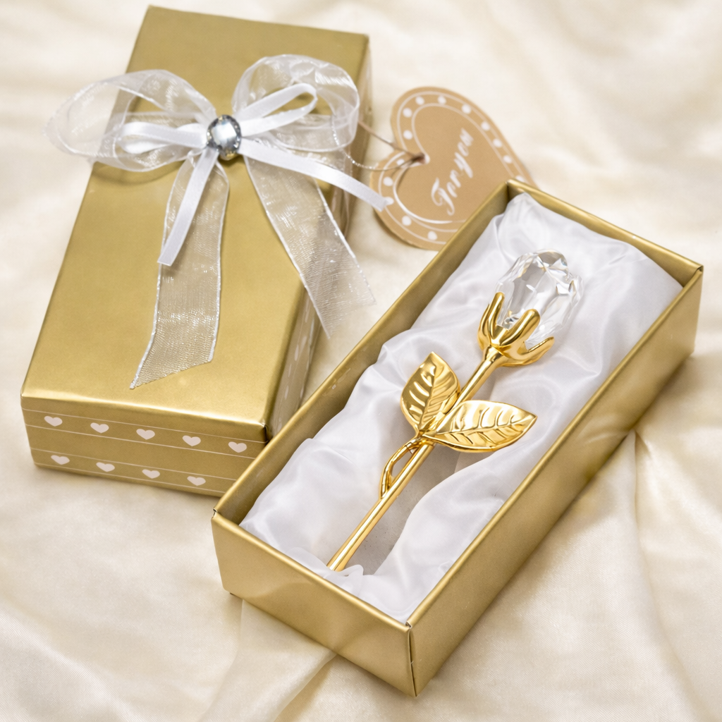 Rose en Verre de Cristal