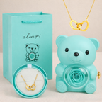 Teddy avec Rose Eternelle - Collier Gravé 