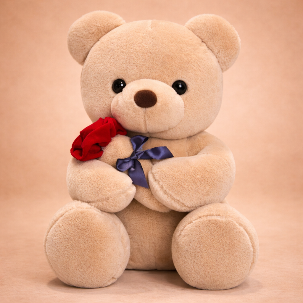 Teddy Love - Ours en Peluche avec une Rose